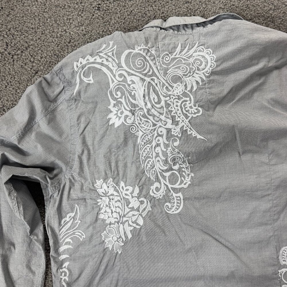 Guess Embroidered Men's Shirt - NWT - 100% Cotton - Western - Illusion Blue - Picture 12 of 13